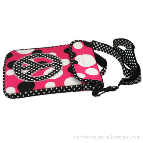 Fabric Sleeve for iPad 2/3, Lovely Pink Sublimation Printing, Carrying Handle and Shoulder Strap